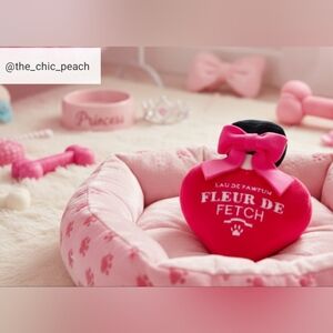 🩷$10 Canine Couture Pink Heart Dog Toy with Bow